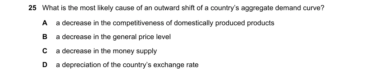Question 25 from 9708/13/M/J/23