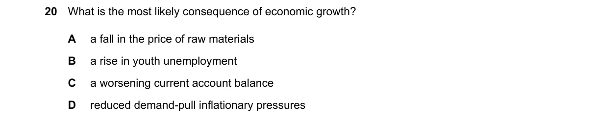 Question 20 from 9708/13/M/J/25
