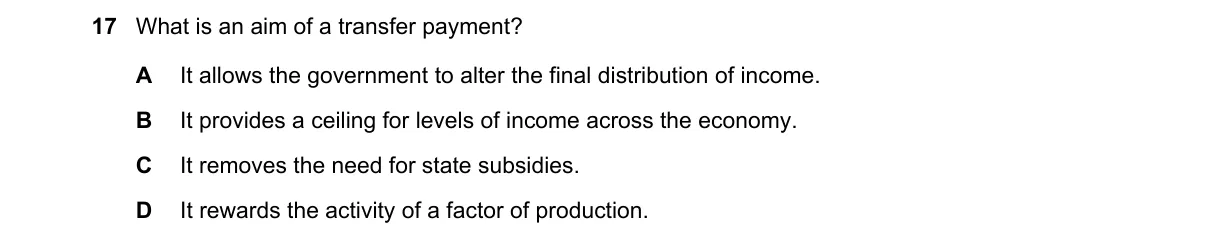 Question 17 from 9708/12/O/N/18