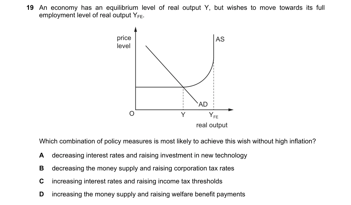 Question 19 from 9708/13/O/N/18