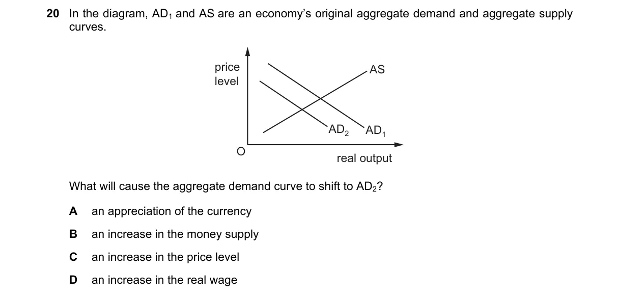 Question 20 from 9708/13/O/N/18