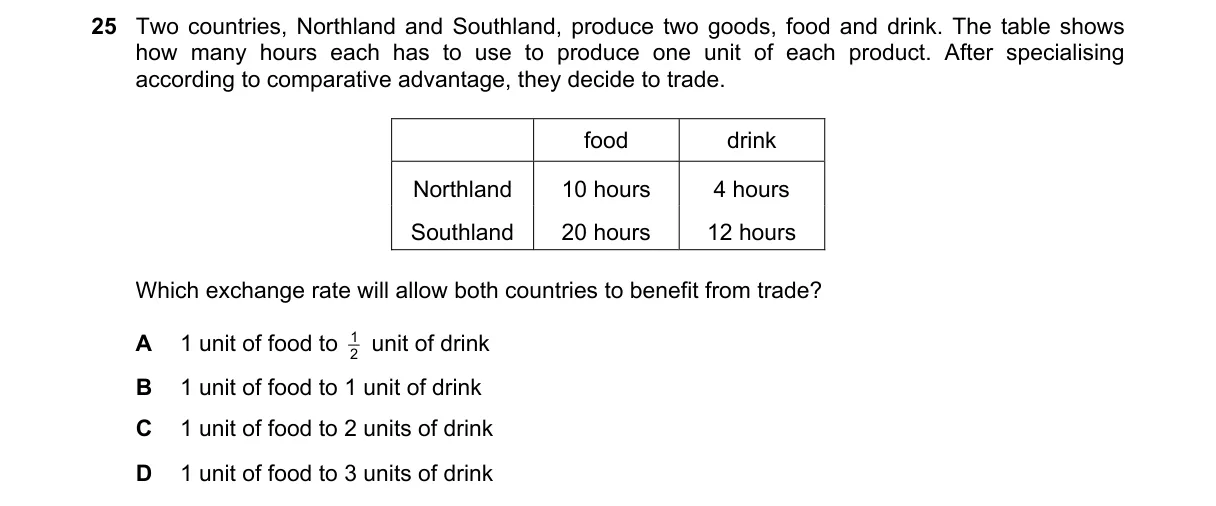 Question 25 from 9708/13/O/N/18