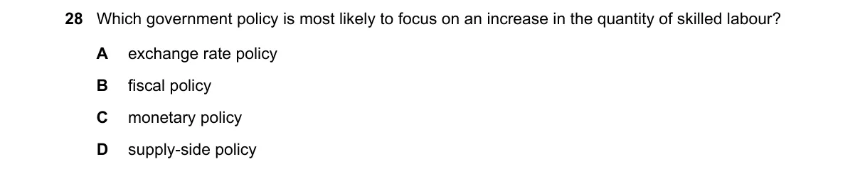 Question 28 from 9708/13/O/N/18