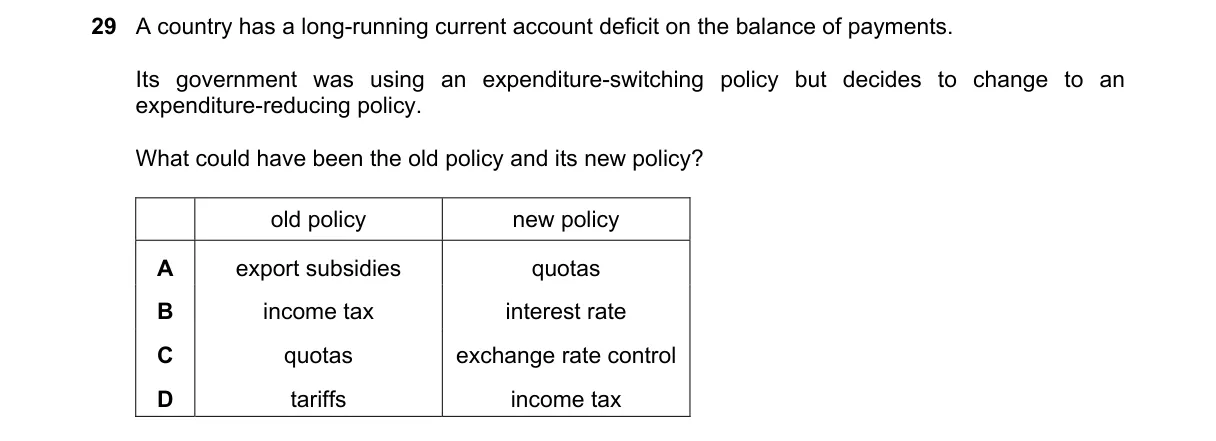 Question 29 from 9708/13/O/N/18
