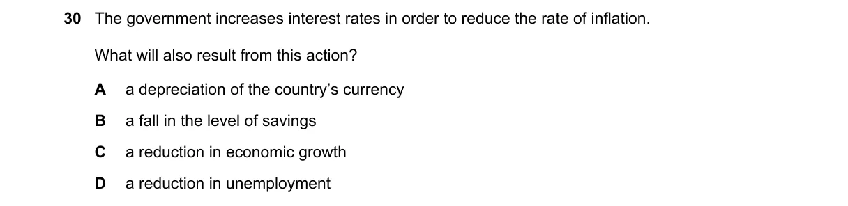 Question 30 from 9708/13/O/N/18