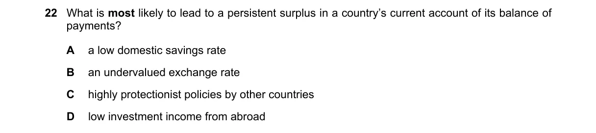 Question 22 from 9708/11/O/N/19