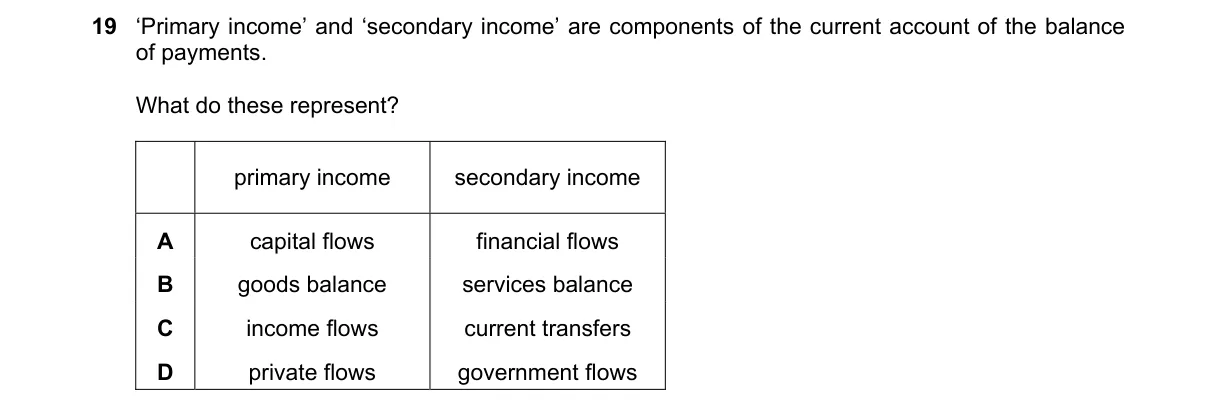 Question 19 from 9708/12/O/N/19
