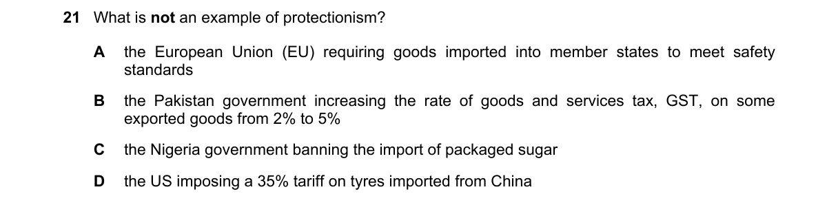 Question 21 from 9708/12/O/N/19