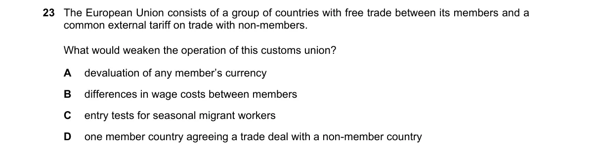 Question 23 from 9708/13/O/N/19