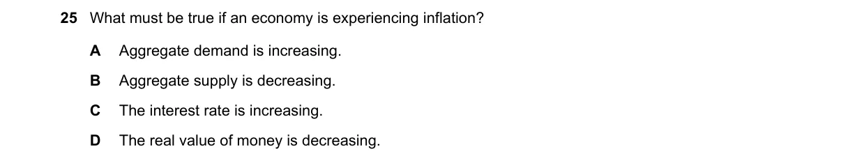 Question 25 from 9708/13/O/N/19