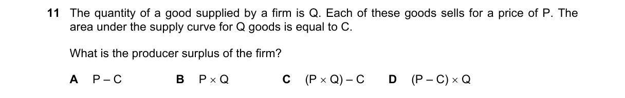 Question 11 from 9708/13/O/N/20