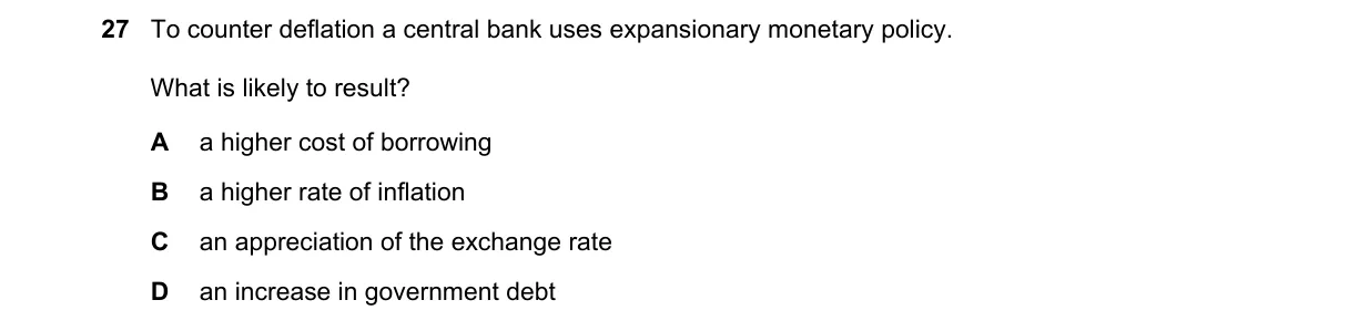 Question 27 from 9708/13/O/N/20