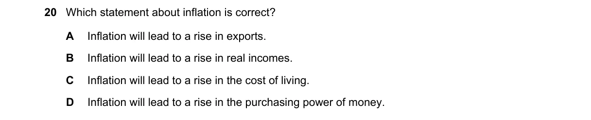 Question 20 from 9708/12/O/N/21