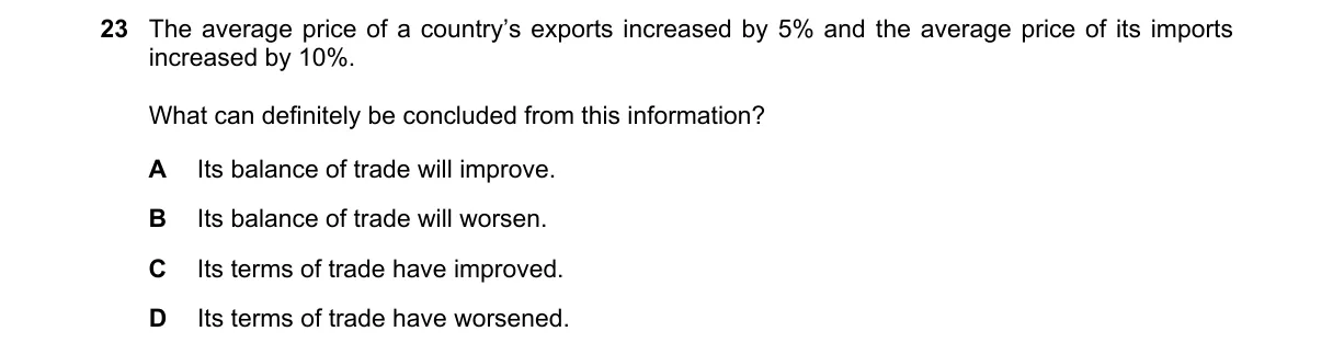 Question 23 from 9708/12/O/N/21