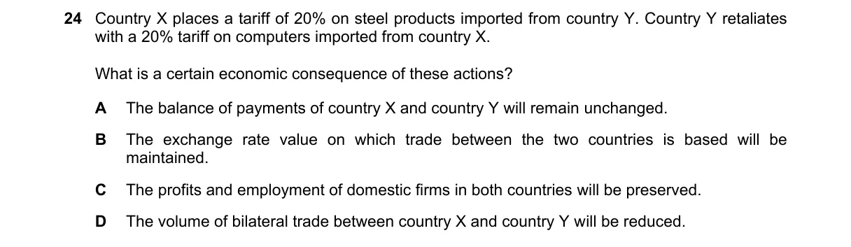 Question 24 from 9708/13/O/N/21