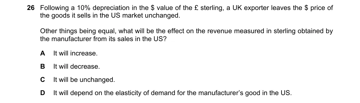 Question 26 from 9708/12/O/N/22