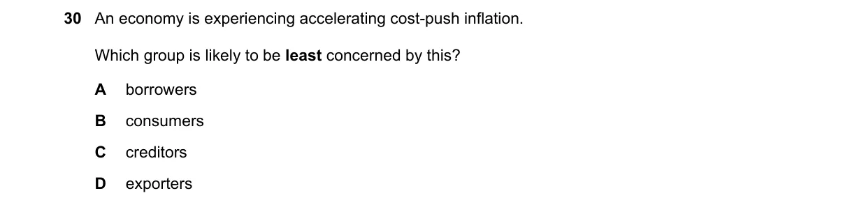 Question 30 from 9708/11/O/N/23