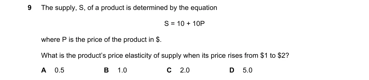 Question 9 from 9708/11/O/N/23
