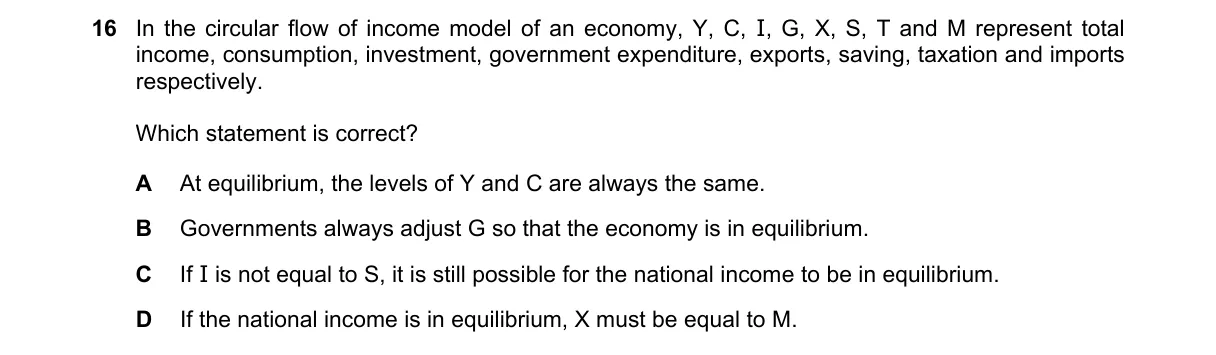 Question 16 from 9708/13/O/N/24