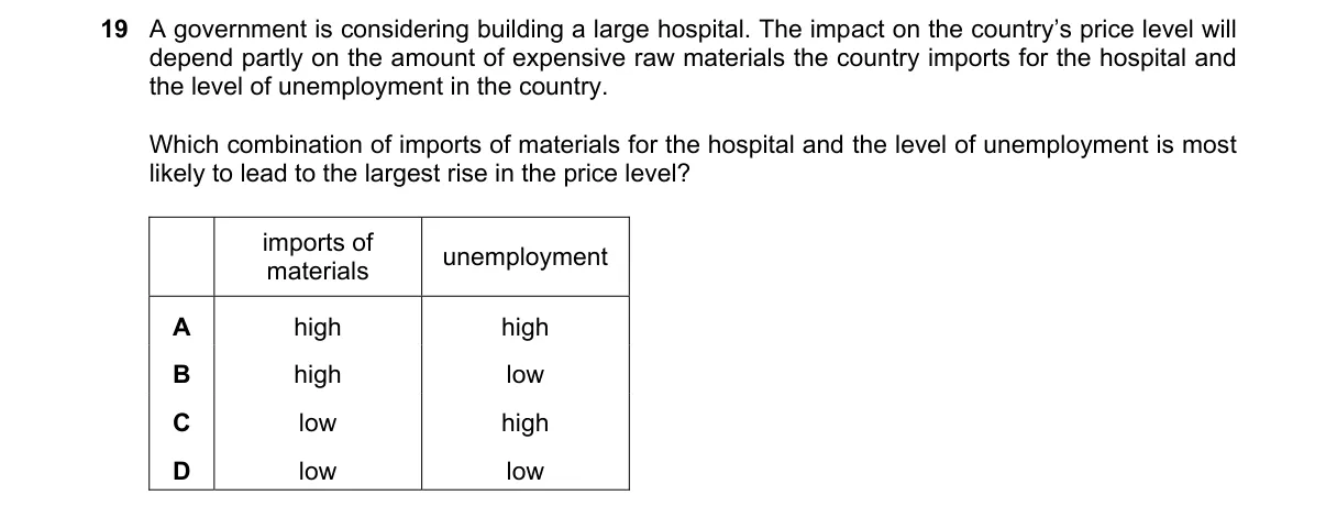 Question 19 from 9708/13/O/N/24