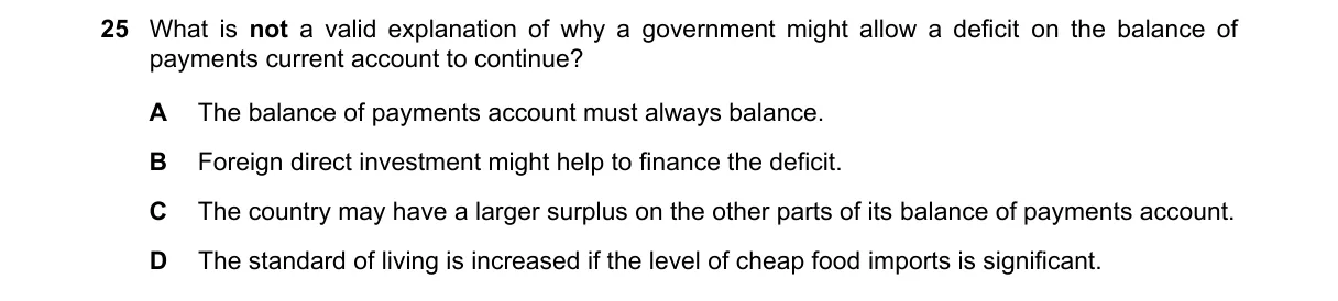 Question 25 from 9708/13/O/N/24